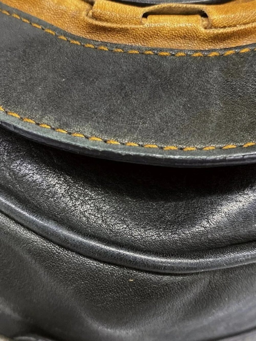 DIOR/ChristianDior Gaucho Black Brown Leather Shoulder Bag - Picture 6 of 15
